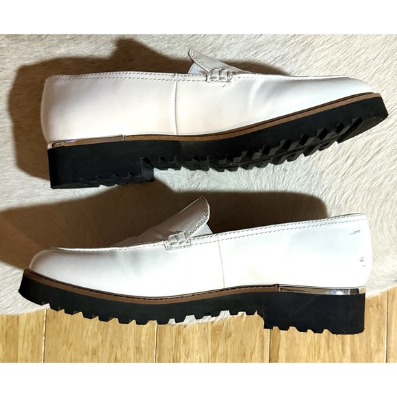Franco Sarto White Slip Patent Leather On Back Platform Shoes SIZE 7M Women's - Picture 5 of 7